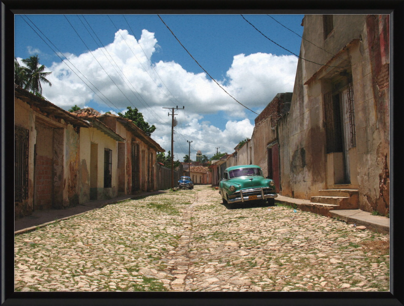 A Car on the Street in Trinidad, Cuba - Great Pictures Framed