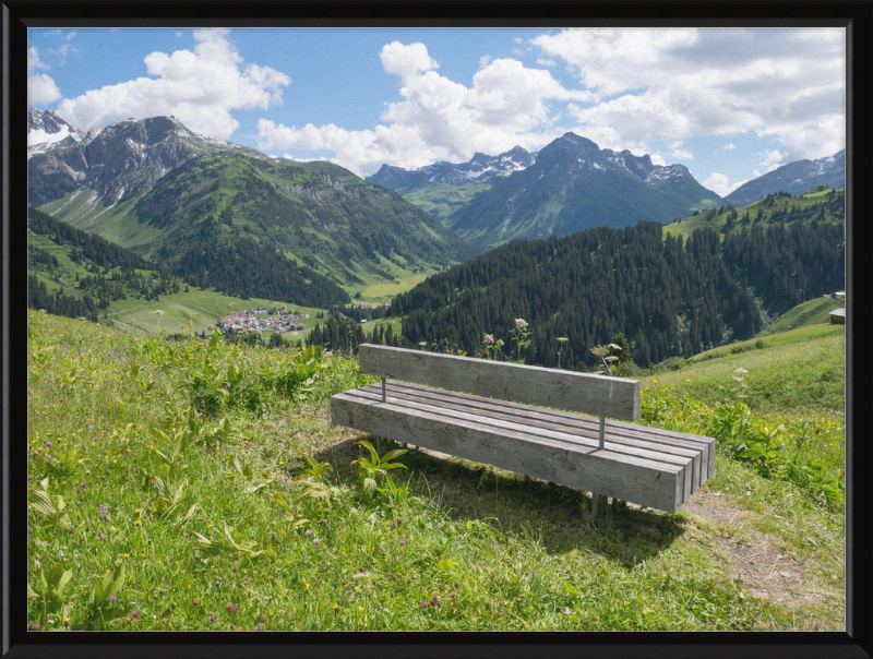 Lech - Bürstegg - Sitzbank - Great Pictures Framed