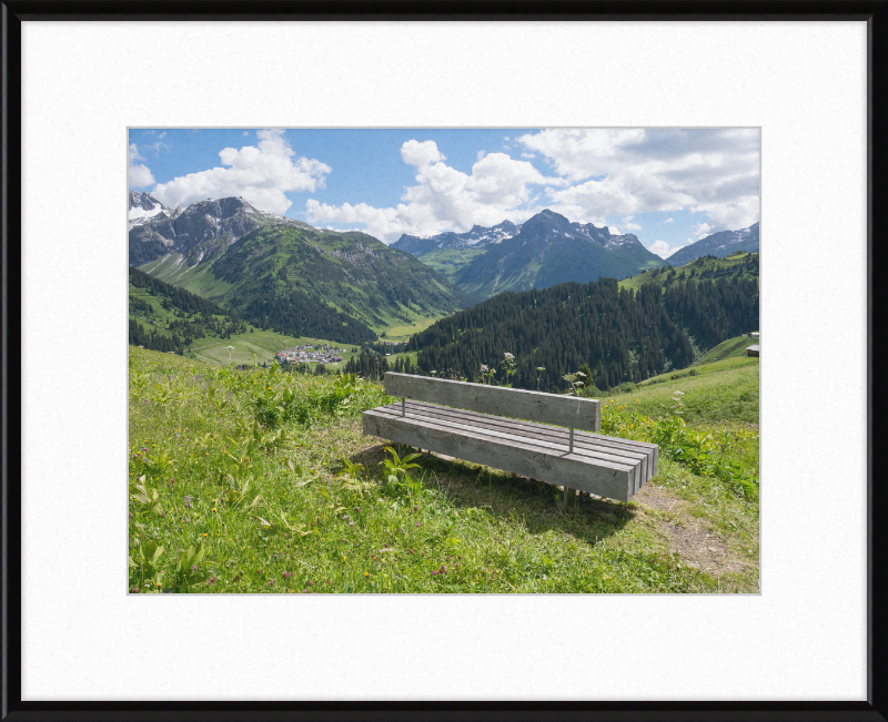 Lech - Bürstegg - Sitzbank - Great Pictures Framed