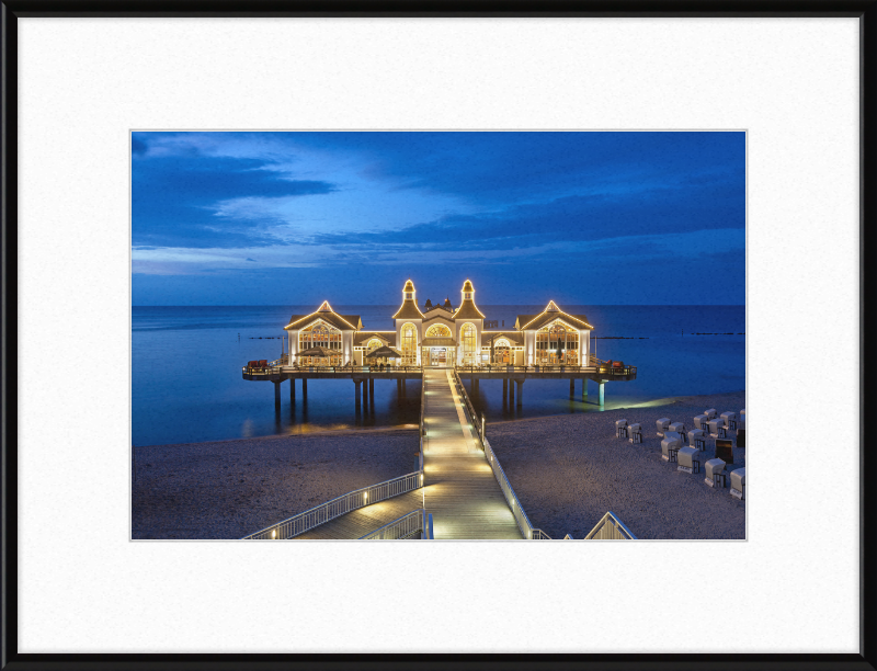 Seebrücke Sellin in the Evening - Great Pictures Framed