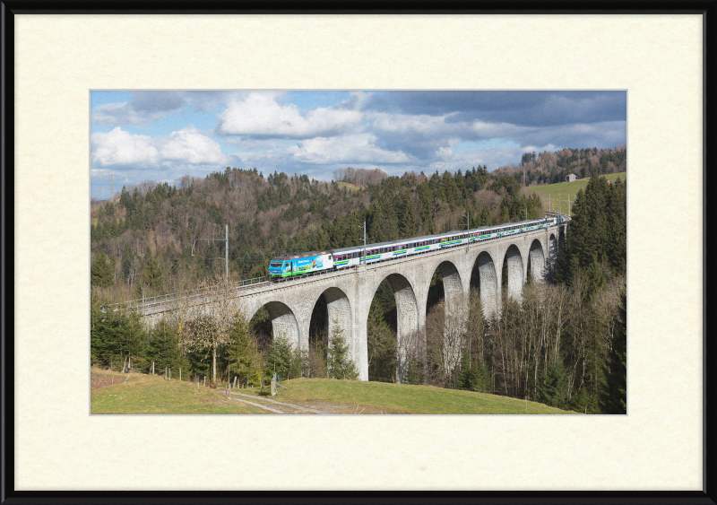 A Train Crosses the Wissbach Viaduct - Great Pictures Framed