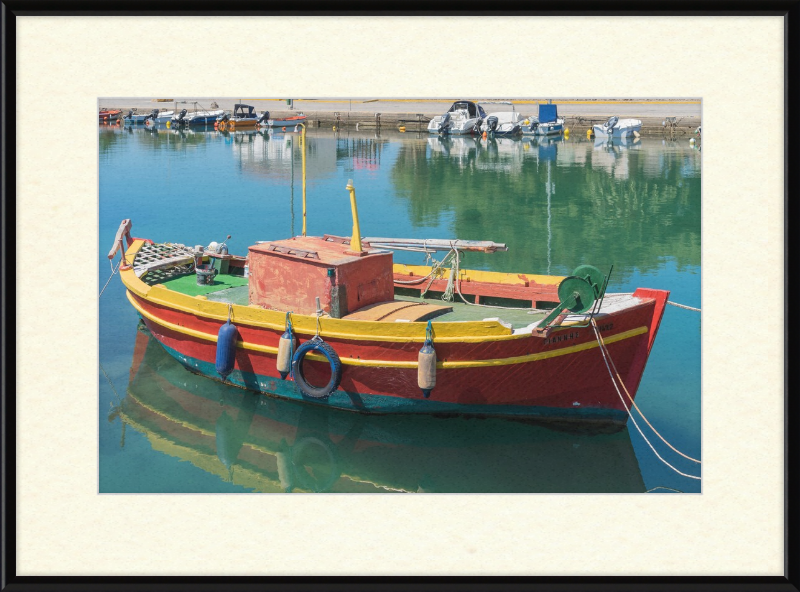 Colorful Boat in Nea Artaki, Euboea Greece - Great Pictures Framed