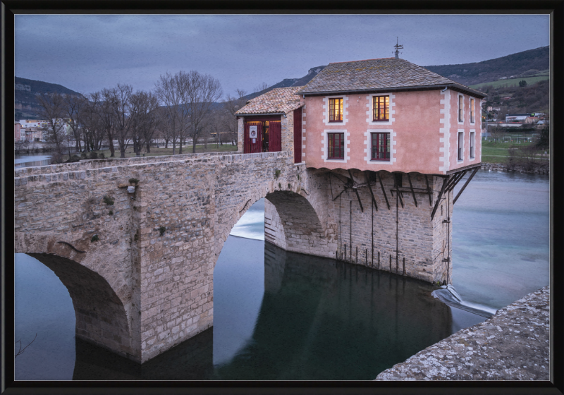 Mill on the Old Bridge in Millau - Great Pictures Framed