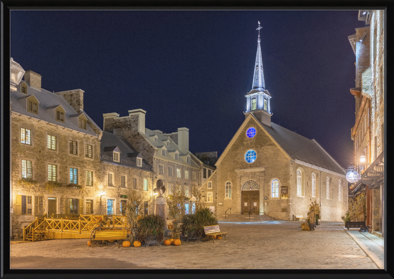 Place Royale at night, Vieux-Québec, Quebec ville, Canada - Great Pictures Framed