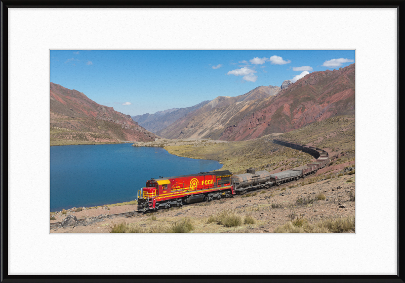 A Train and the Mountainous Terrain of Chinchan - Great Pictures Framed