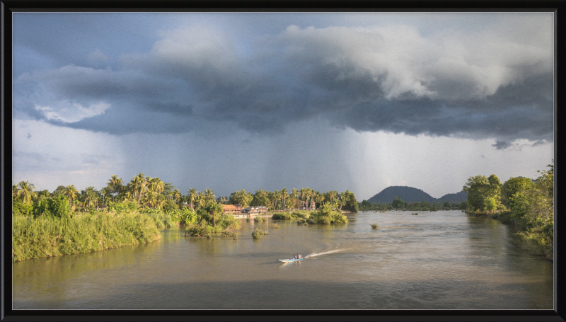 Stormy Mekong Sunset in Si Phan Don - Great Pictures Framed