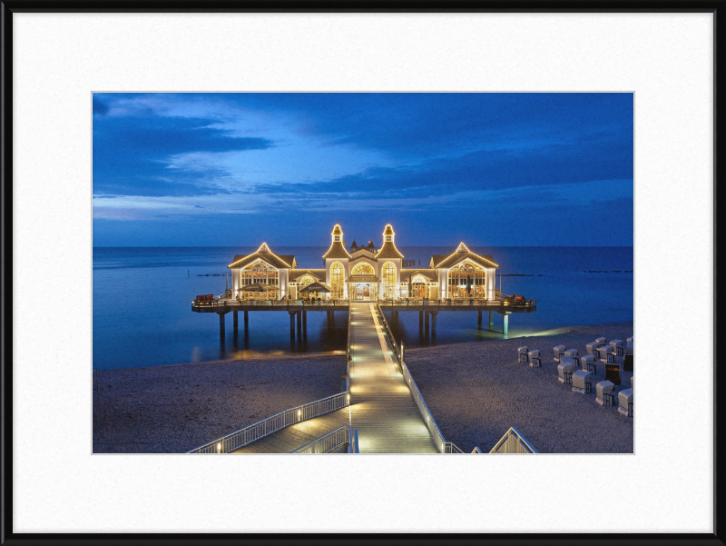 Seebrücke Sellin in the Evening - Great Pictures Framed