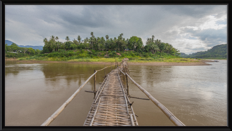 Temporary Wooden Footbridge Leading to the City of Luang Prabang - Great Pictures Framed