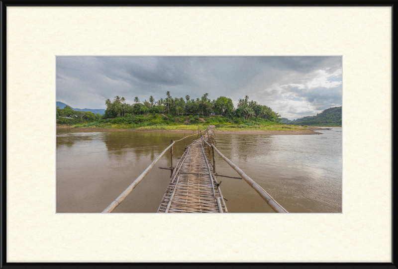 Temporary Wooden Footbridge Leading to the City of Luang Prabang - Great Pictures Framed