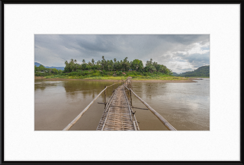 Temporary Wooden Footbridge Leading to the City of Luang Prabang - Great Pictures Framed