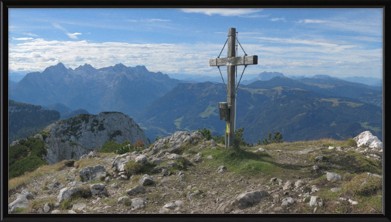 Summit Cross of Großer Weitschartenkopf - Great Pictures Framed