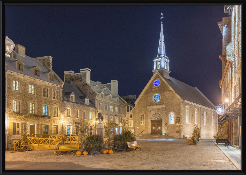 Place Royale at night, Vieux-Québec, Quebec ville, Canada - Great Pictures Framed