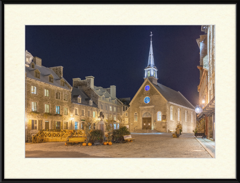 Place Royale at night, Vieux-Québec, Quebec ville, Canada - Great Pictures Framed