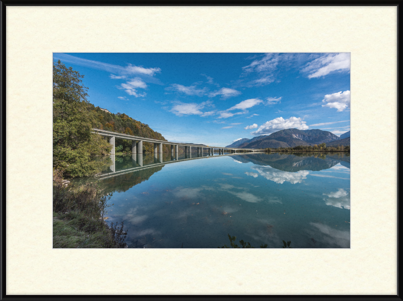 The Drau River Bridge in Köttmannsdorf - Great Pictures Framed