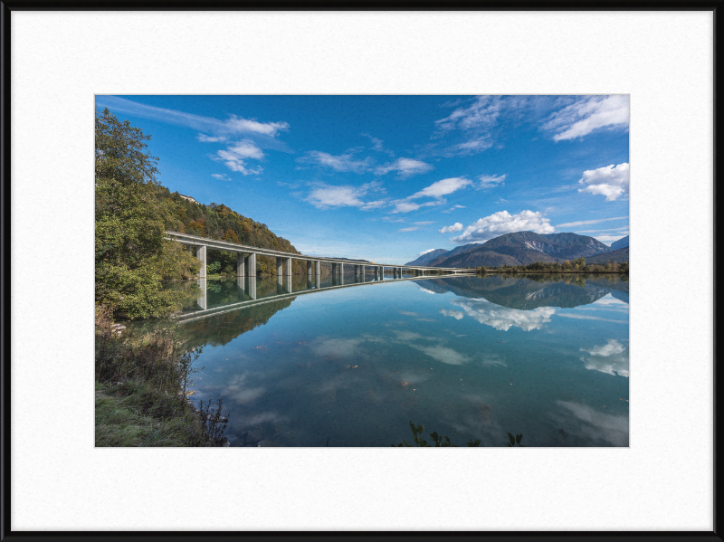 The Drau River Bridge in Köttmannsdorf - Great Pictures Framed