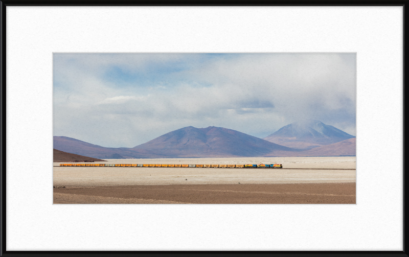 Train Crossing the Ascotán Salt Flat - Great Pictures Framed