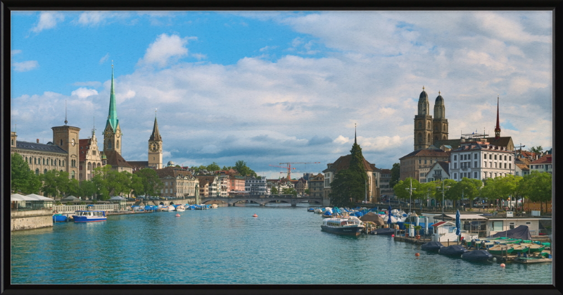 Zürich view Quaibrücke - Great Pictures Framed