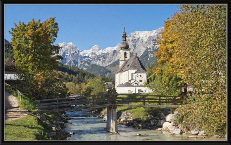 Church of Ramsau with the Wagendrischelhorn - Great Pictures Framed