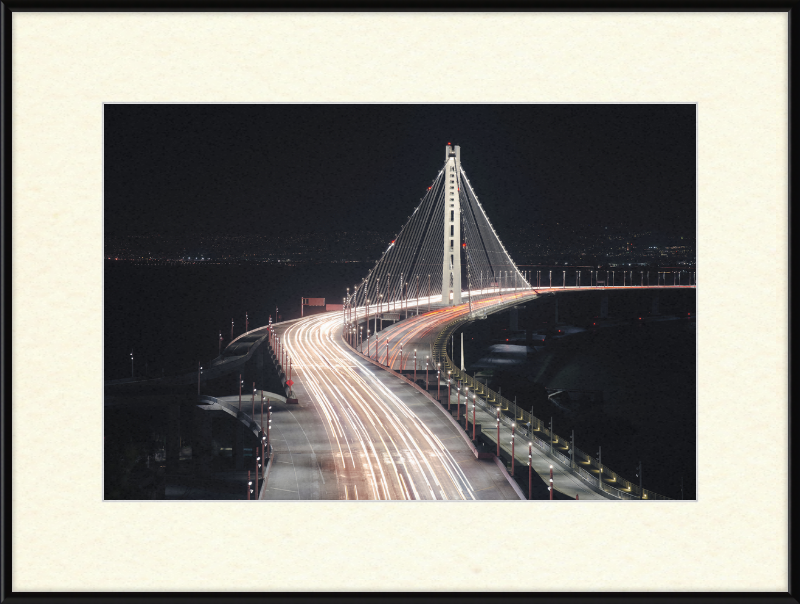 Eastern Span of the San Francisco Oakland Bay Bridge at Night - Great Pictures Framed