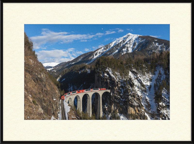 An Electric Train on Landwasser Viaduct - Great Pictures Framed