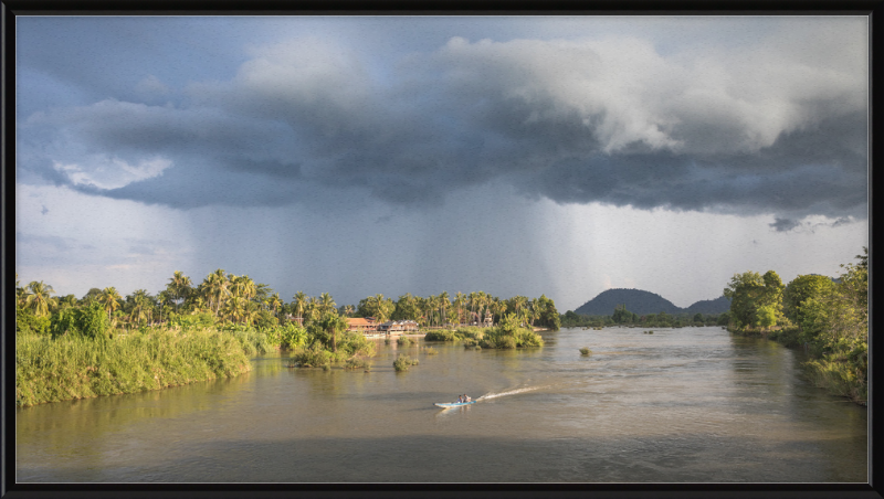 Stormy Mekong Sunset in Si Phan Don - Great Pictures Framed