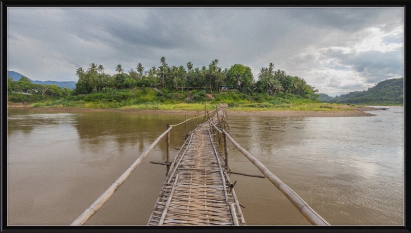 Temporary Wooden Footbridge Leading to the City of Luang Prabang - Great Pictures Framed
