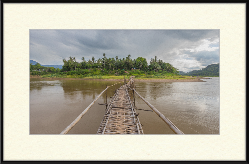 Temporary Wooden Footbridge Leading to the City of Luang Prabang - Great Pictures Framed