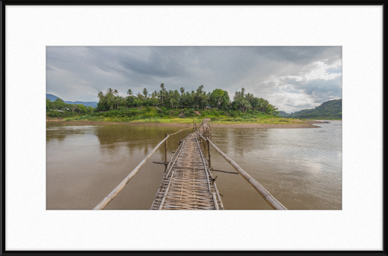 Temporary Wooden Footbridge Leading to the City of Luang Prabang - Great Pictures Framed
