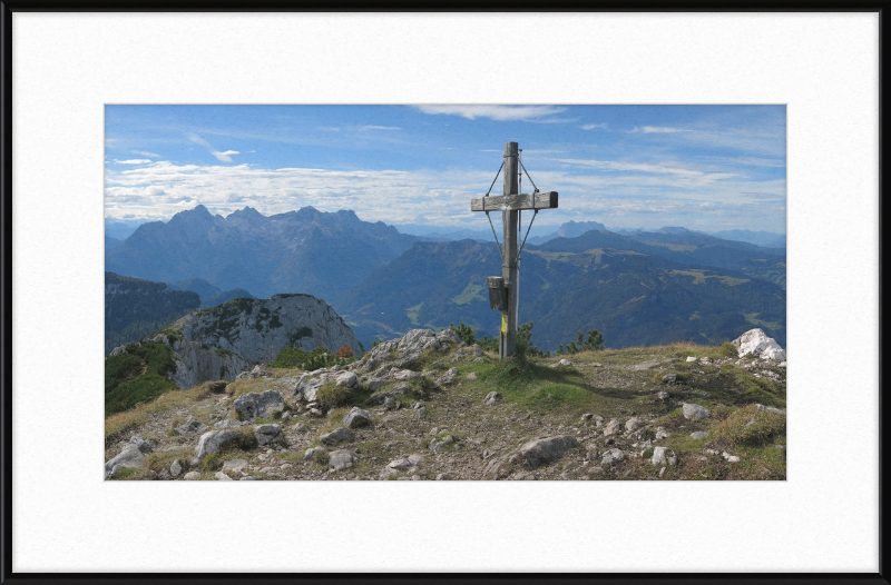 Summit Cross of Großer Weitschartenkopf - Great Pictures Framed