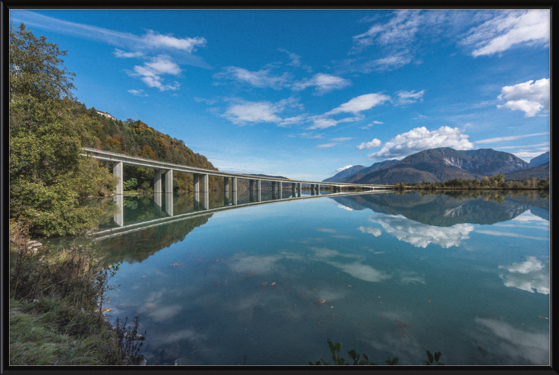 The Drau River Bridge in Köttmannsdorf - Great Pictures Framed