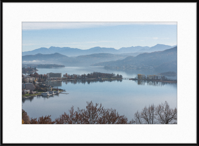 Pörtschach Gloriette-Blick auf Wörther See und Blumeninsel - Great Pictures Framed