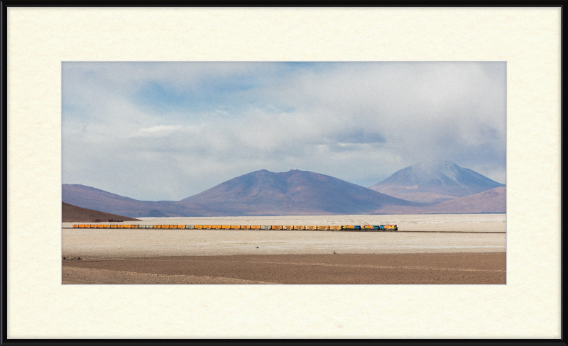 Train Crossing the Ascotán Salt Flat - Great Pictures Framed