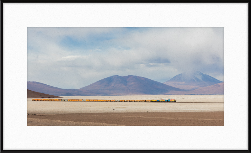 Train Crossing the Ascotán Salt Flat - Great Pictures Framed