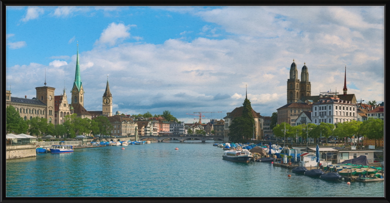 Zürich view Quaibrücke - Great Pictures Framed