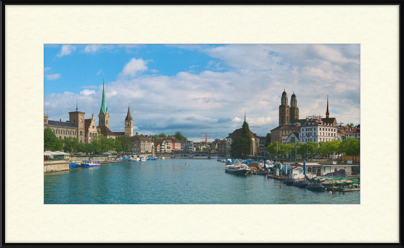 Zürich view Quaibrücke - Great Pictures Framed