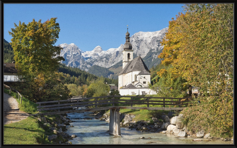 Church of Ramsau with the Wagendrischelhorn - Great Pictures Framed