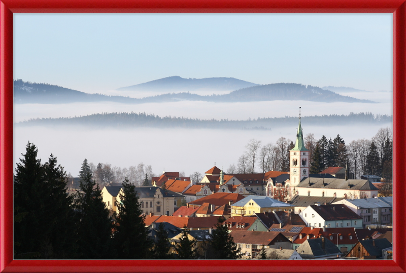 View of Kašperské Hory from Liščí vrch - Great Pictures Framed