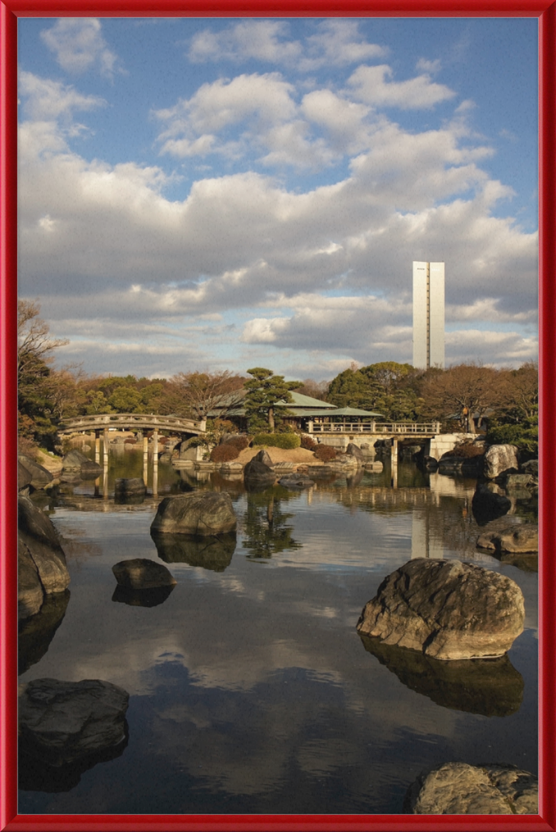 Japanese garden pond at Daisen Park in Sakai - Great Pictures Framed