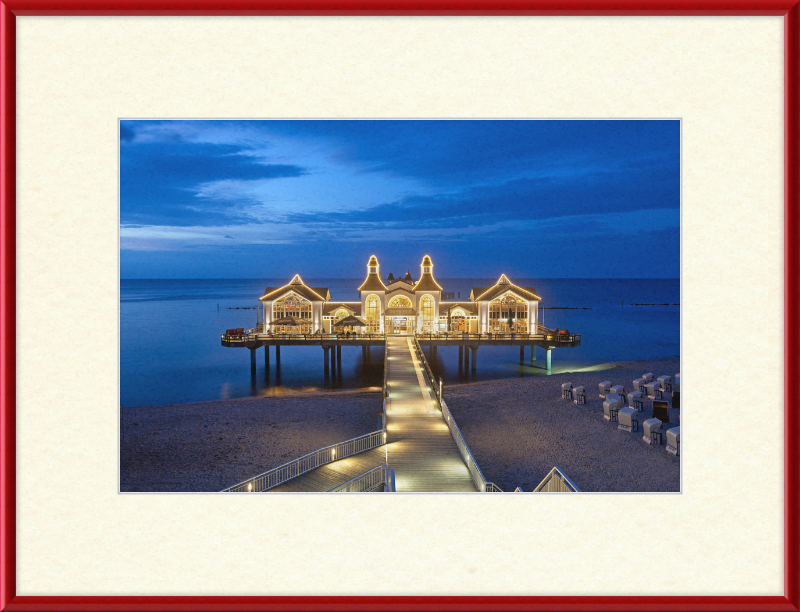 Seebrücke Sellin in the Evening - Great Pictures Framed