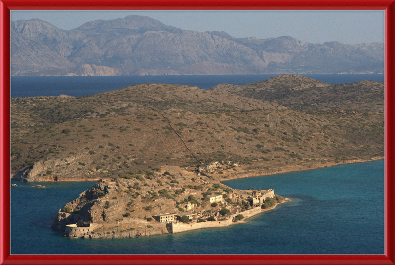 Spinalonga and Elounda Panoramic View from the Mountain - Great Pictures Framed
