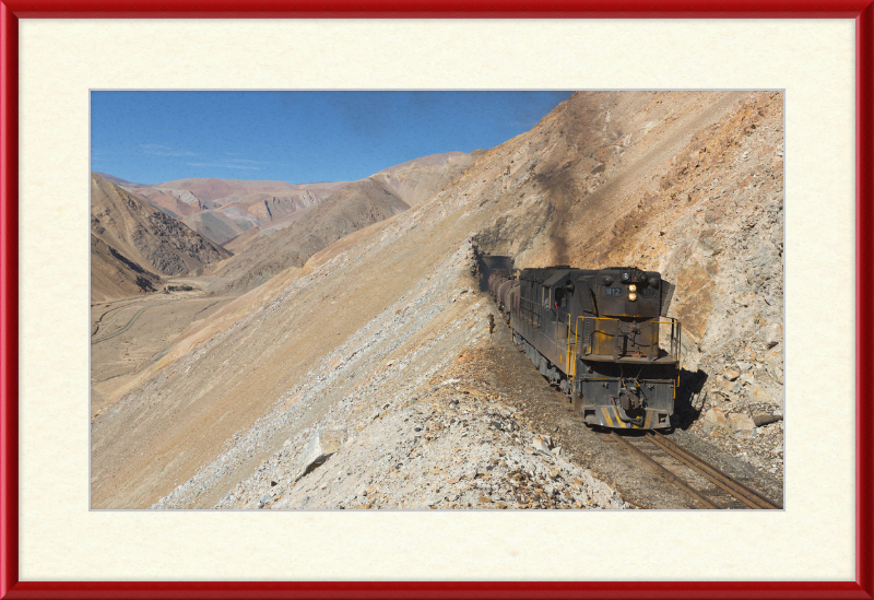 A Train on the Side of a Chilean Mountain - Great Pictures Framed