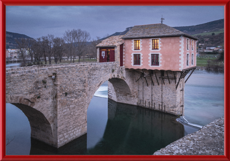 Mill on the Old Bridge in Millau - Great Pictures Framed