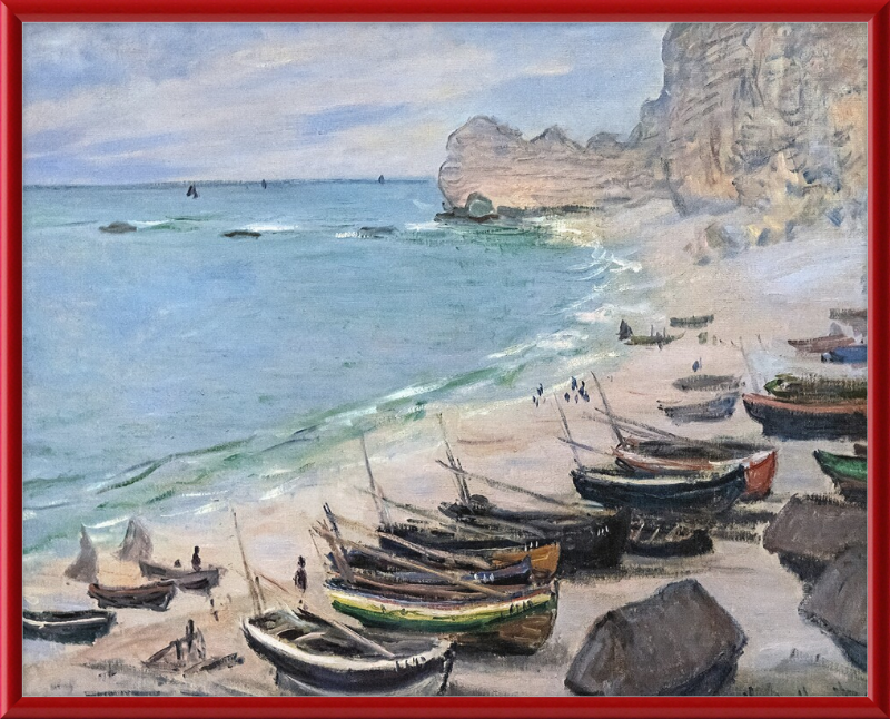 Boats on the Beach at Etretat - Great Pictures Framed