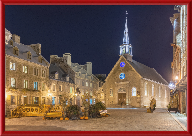 Place Royale at night, Vieux-Québec, Quebec ville, Canada - Great Pictures Framed