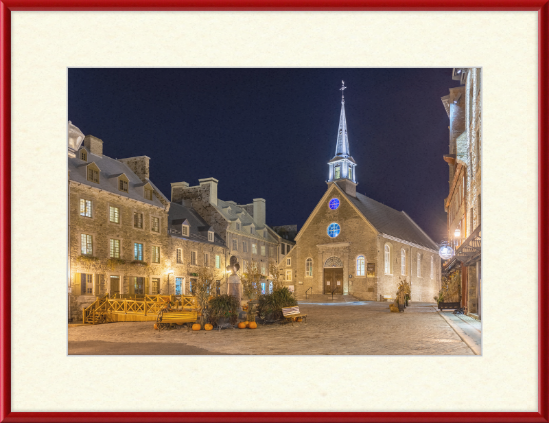 Place Royale at night, Vieux-Québec, Quebec ville, Canada - Great Pictures Framed