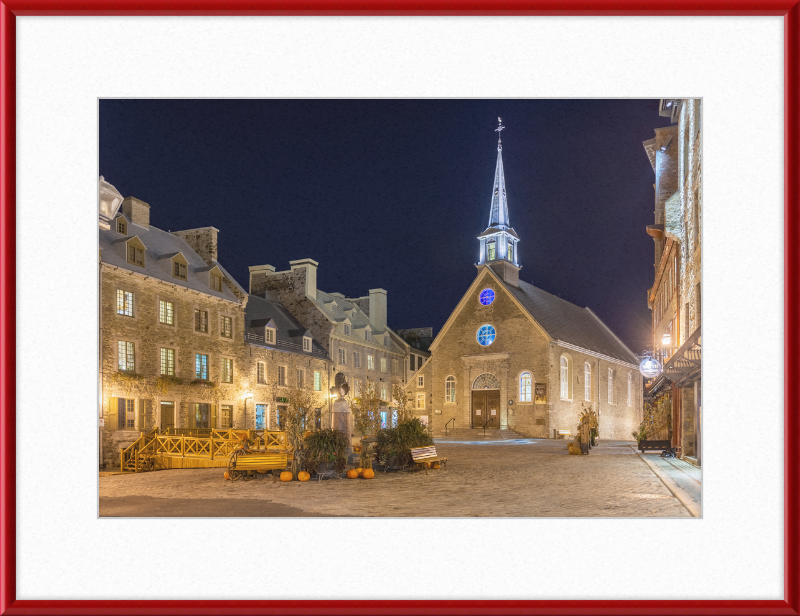 Place Royale at night, Vieux-Québec, Quebec ville, Canada - Great Pictures Framed