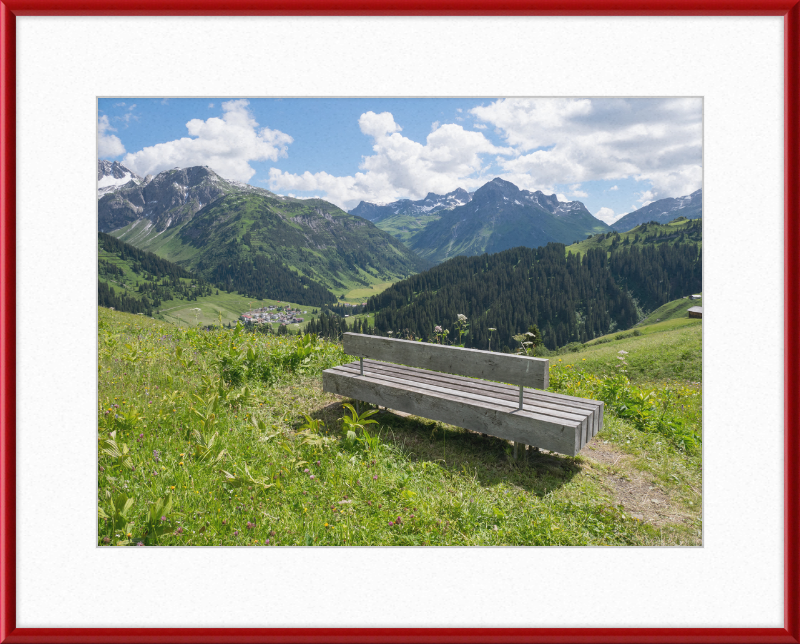Lech - Bürstegg - Sitzbank - Great Pictures Framed