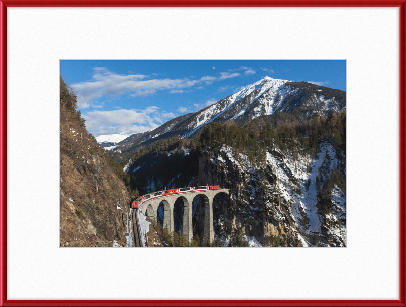 An Electric Train on Landwasser Viaduct - Great Pictures Framed