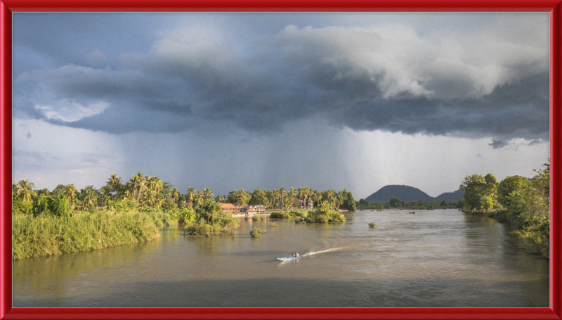 Stormy Mekong Sunset in Si Phan Don - Great Pictures Framed