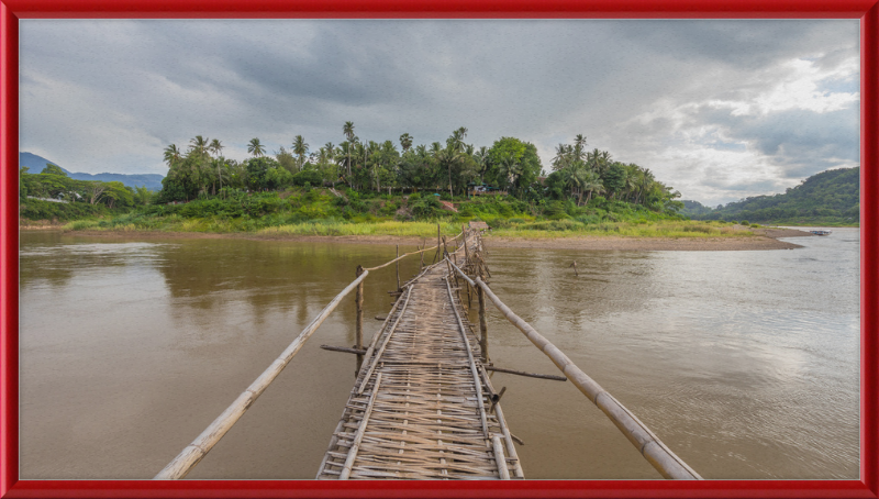 Temporary Wooden Footbridge Leading to the City of Luang Prabang - Great Pictures Framed